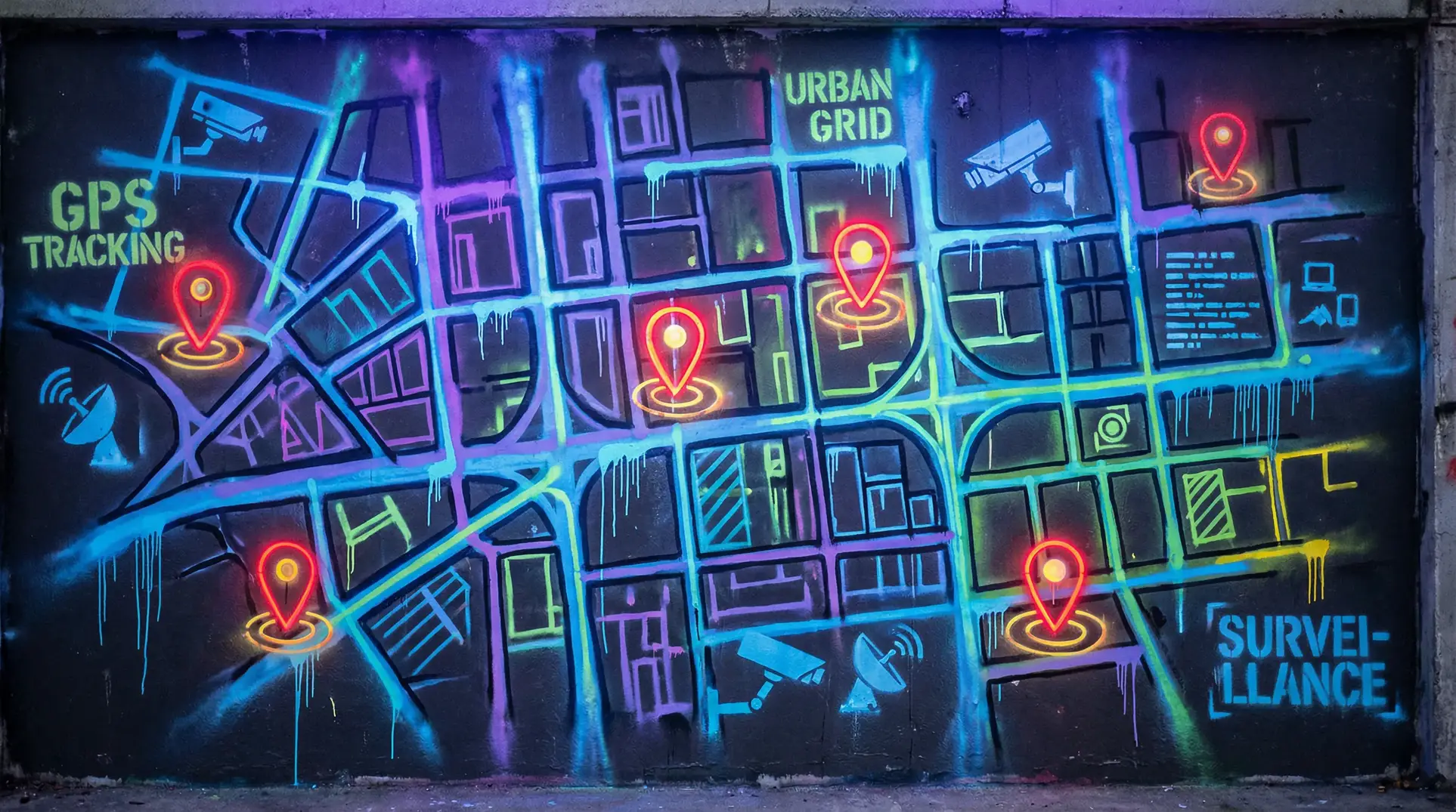 情事 2002 电影 狗仔追踪地图 - 城市涂鸦风格